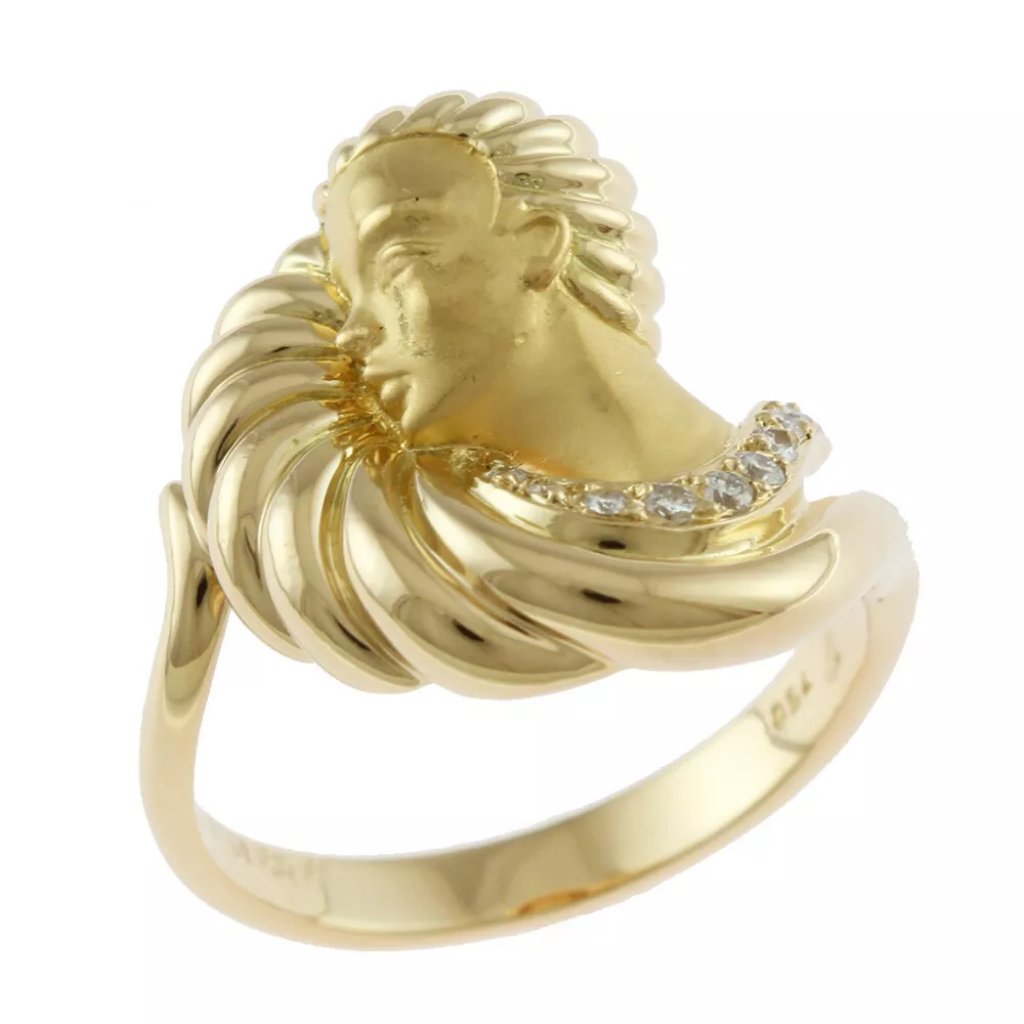 Carrera Y Carrera Ring Us 6 38 Eu53 K18 Yellow Gold Diamond Used 3166$